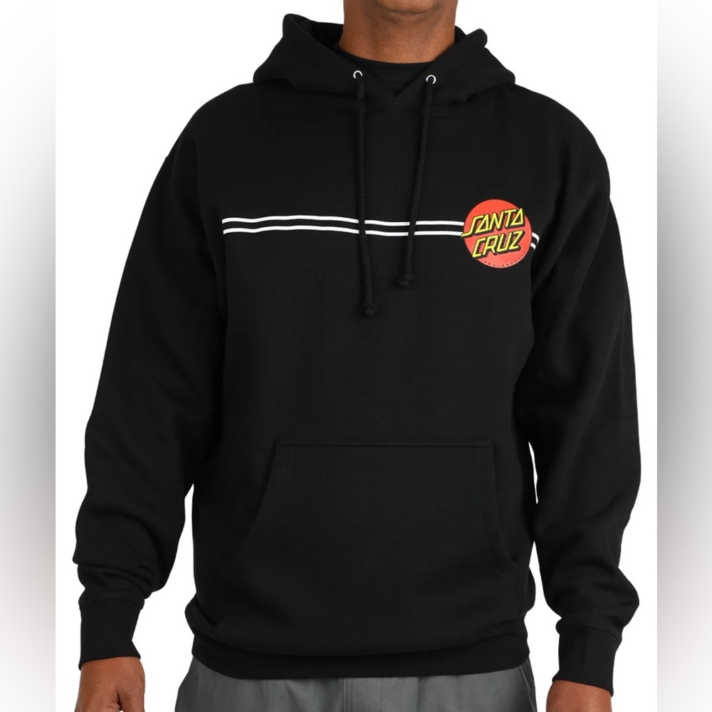 Santa Cruz Skateboards Black Pullover Hoodie with Chest Logo size small
